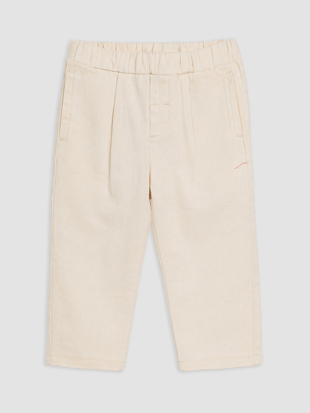 Bej Regular Fit Erkek Bebek Pileli Pantolon