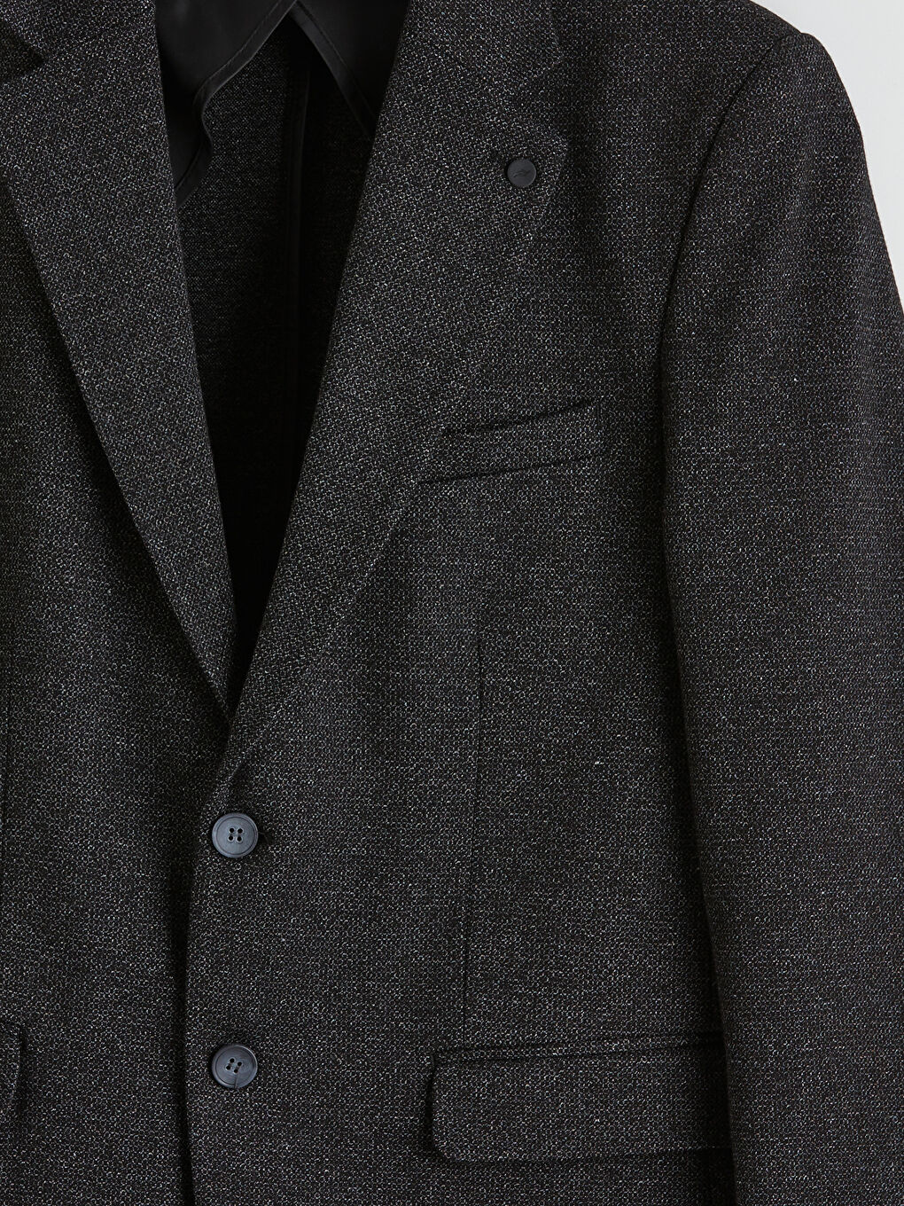 Siyah Standart Kalıp Erkek Blazer Ceket-1