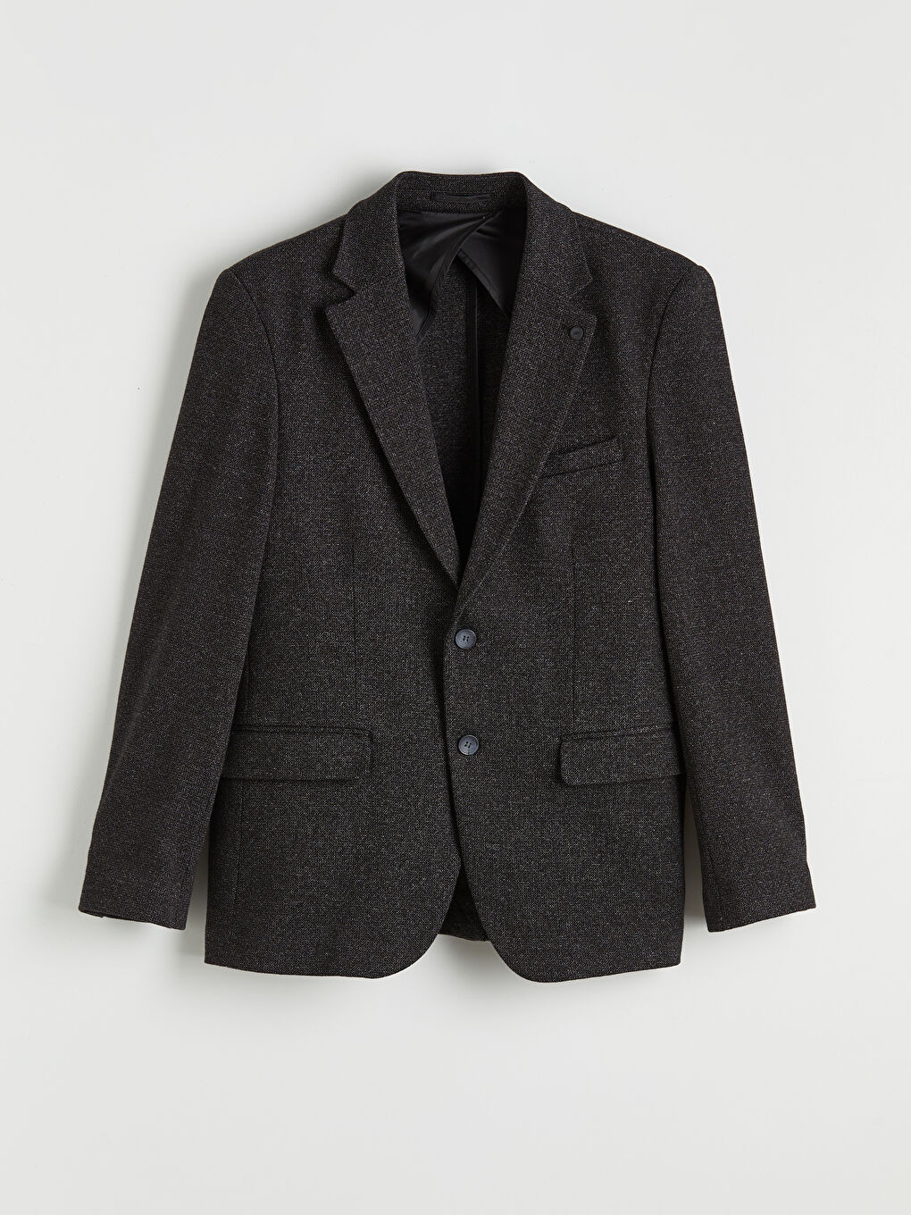 Siyah Standart Kalıp Erkek Blazer Ceket-2