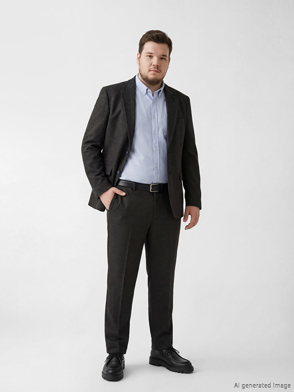 Siyah Standart Kalıp Erkek Blazer Ceket-1