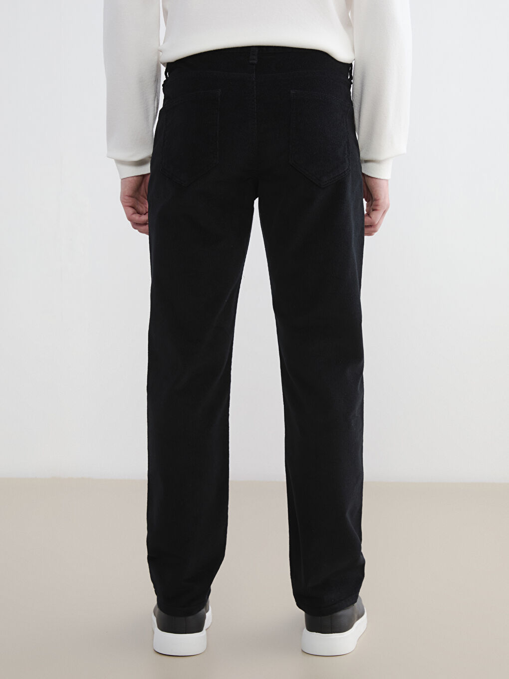 Siyah Standart Kalıp Erkek Chino Pantolon-3