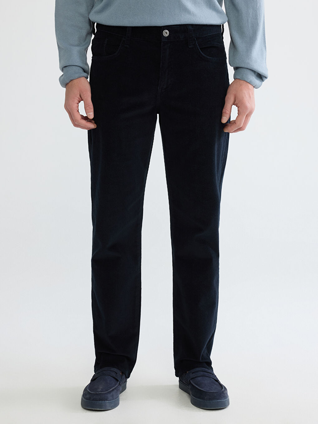 Lacivert Standart Kalıp Erkek Chino Pantolon-1