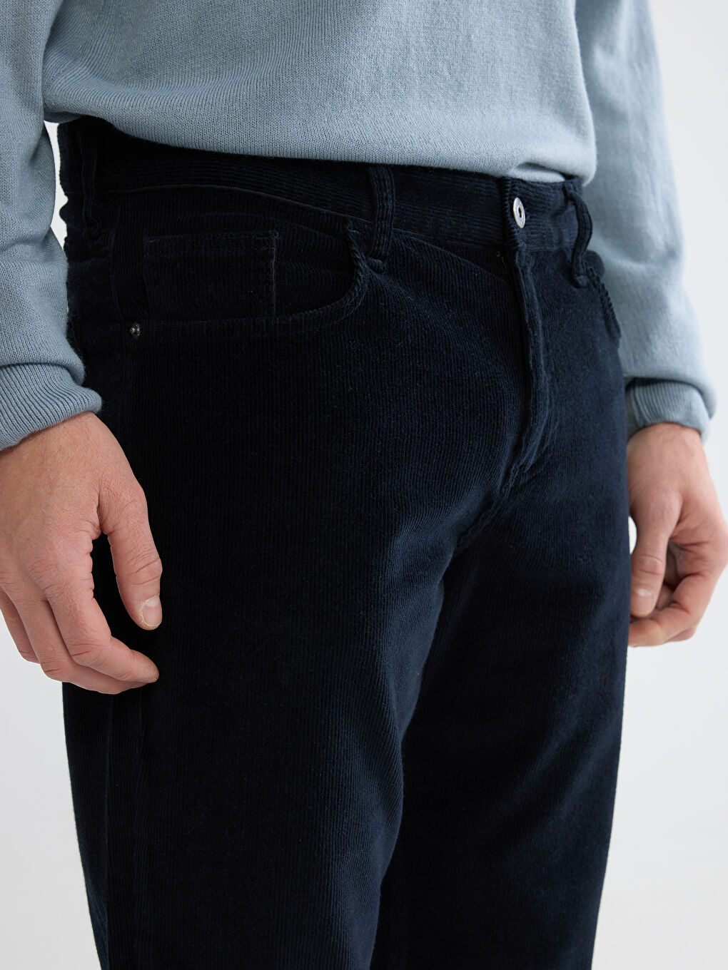 Lacivert Standart Kalıp Erkek Chino Pantolon-2