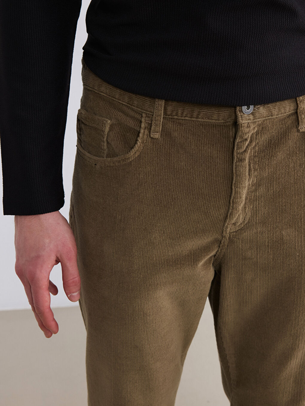 Kahverengi Standart Kalıp Erkek Chino Pantolon-2