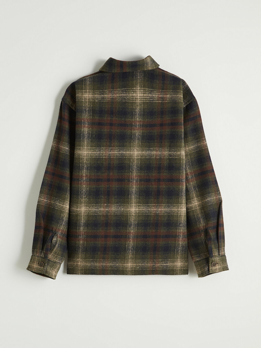 Haki Ekose Erkek Çocuk Oduncu Gömlek-2