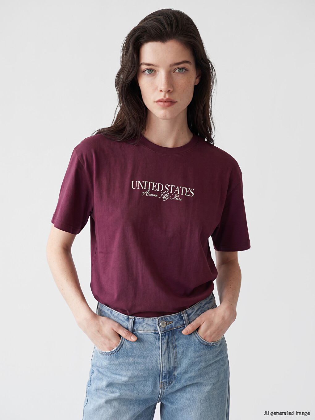 Text Printed 100% Cotton Women's T-shirt