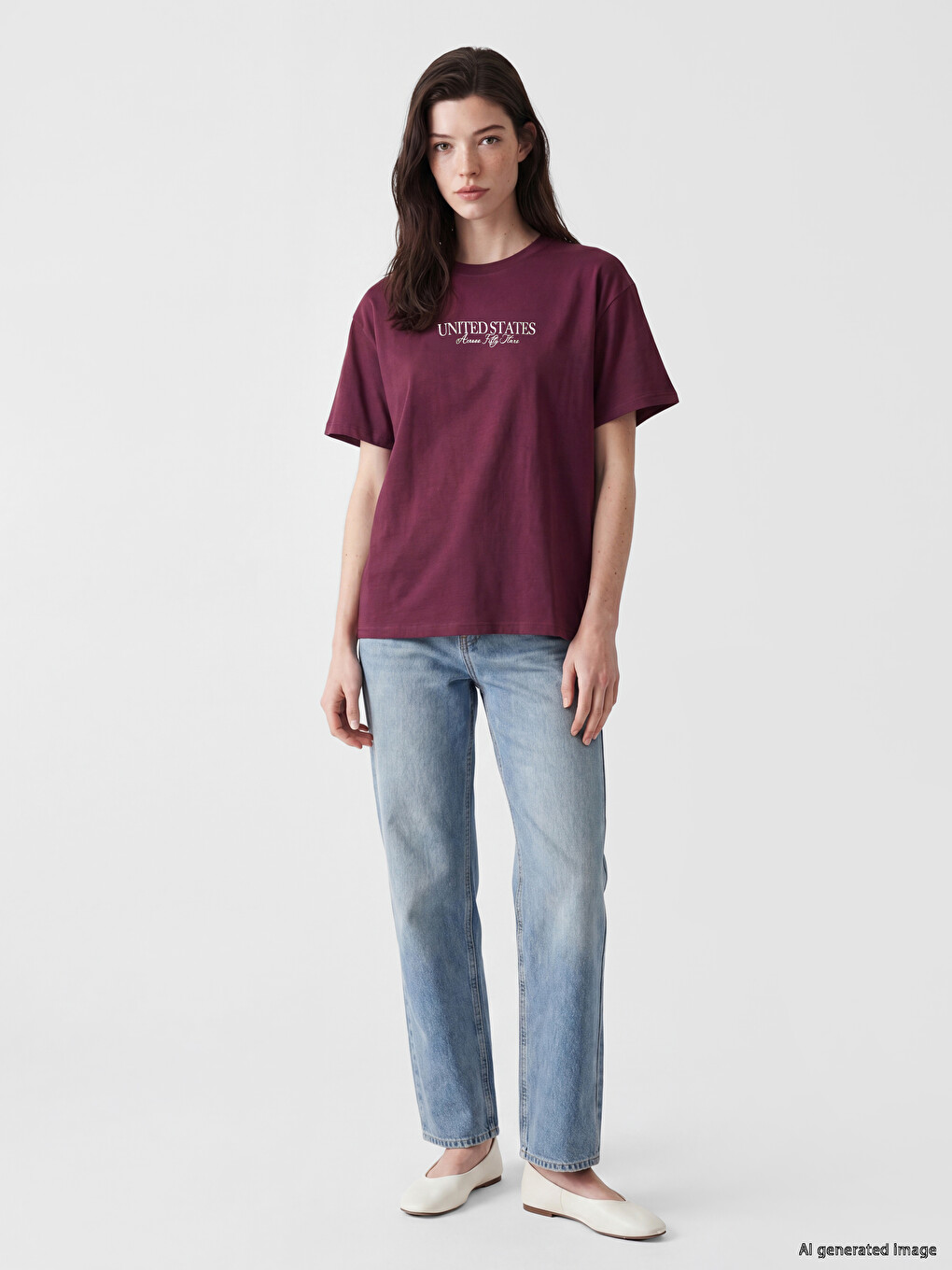 Text Printed 100% Cotton Women's T-shirt-1