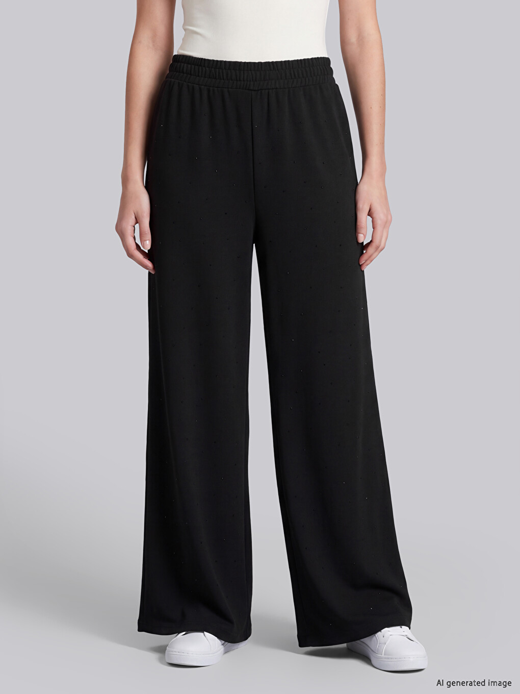Stone Printed Wide Leg Women's Sweatpants-1