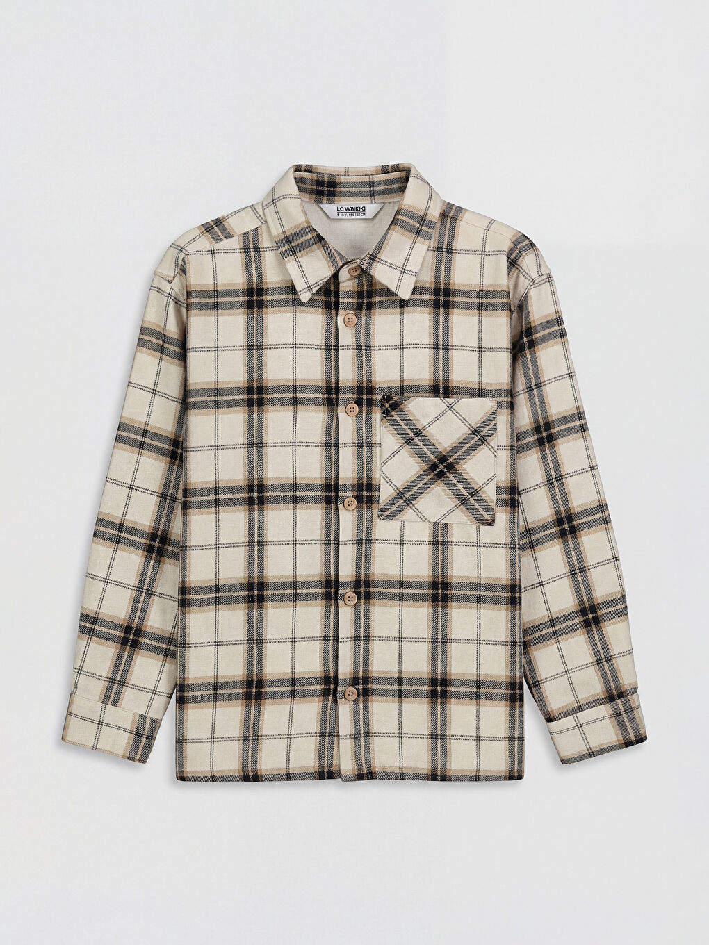 Bej Ekose Erkek Çocuk Gömlek