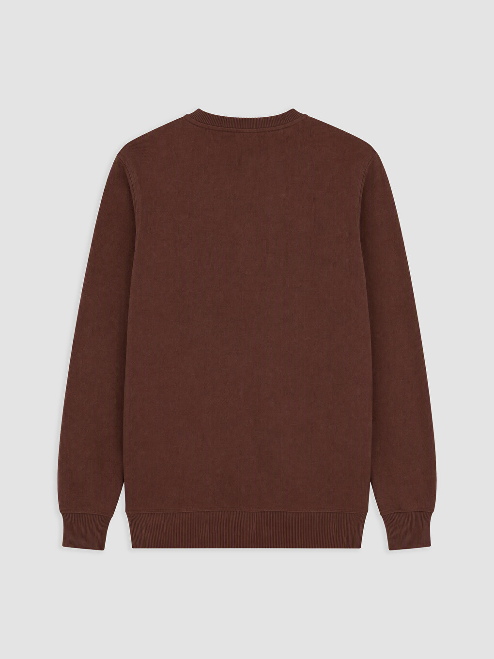 Kahverengi Bisiklet Yaka Erkek Triko Sweatshirt-1