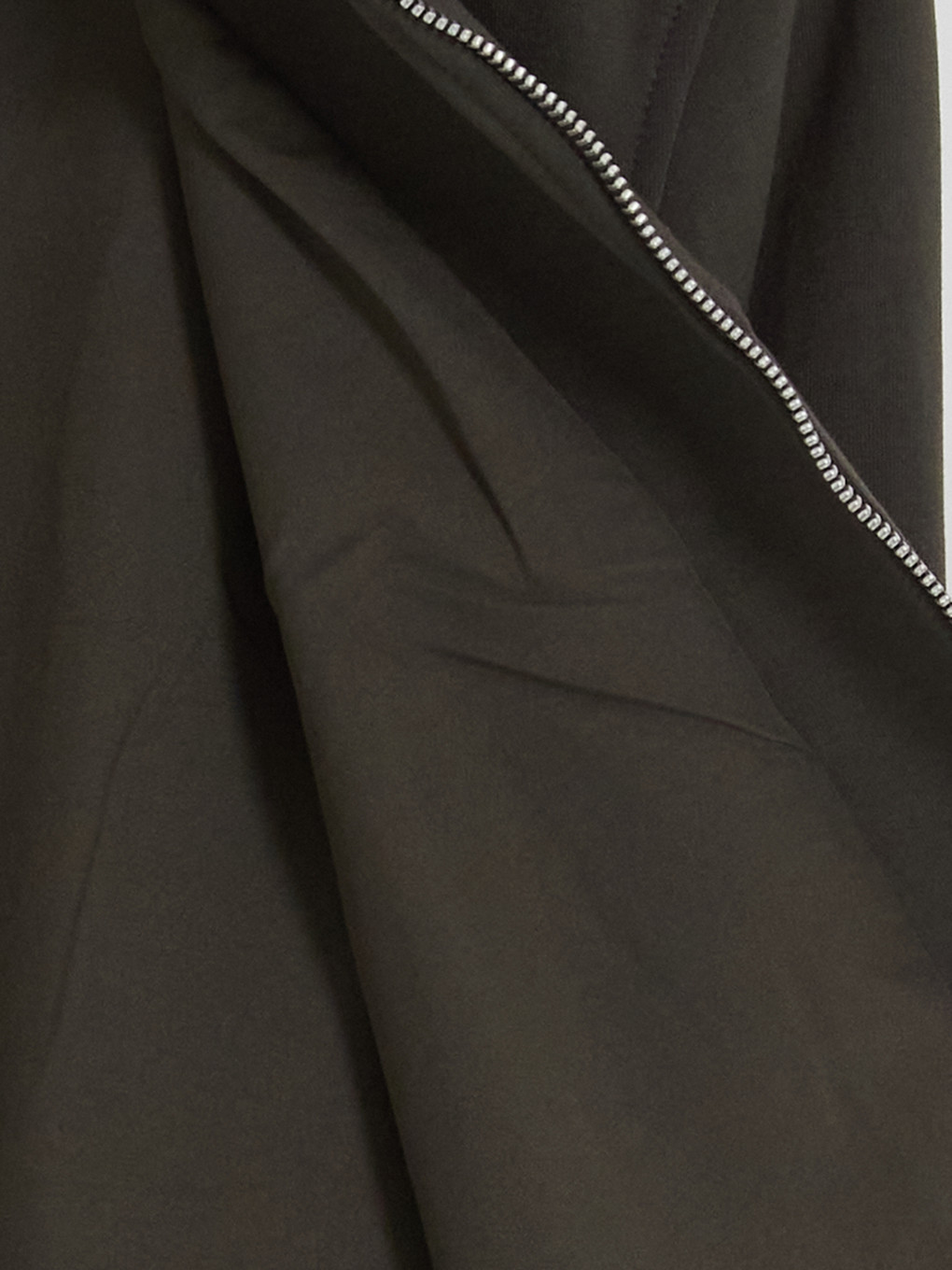 Haki Polo Yaka Erkek Fermuarlı Sweatshirt-1