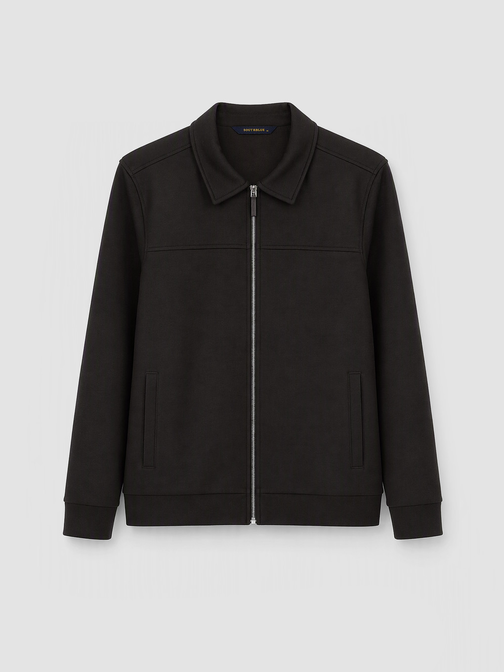 Kahverengi Polo Yaka Erkek Fermuarlı Sweatshirt
