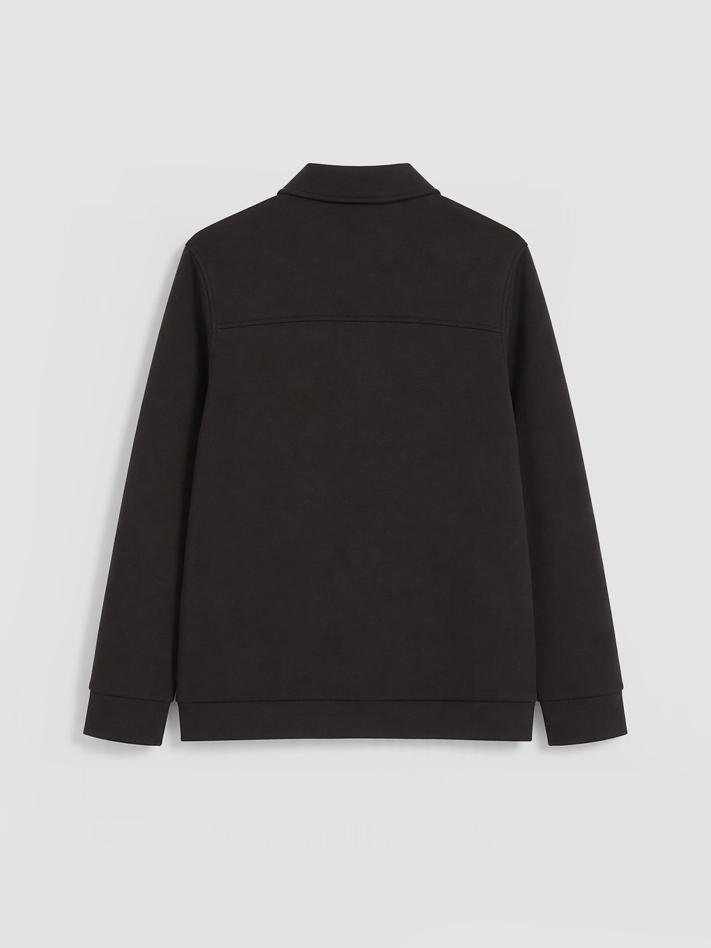 Kahverengi Polo Yaka Erkek Fermuarlı Sweatshirt-1