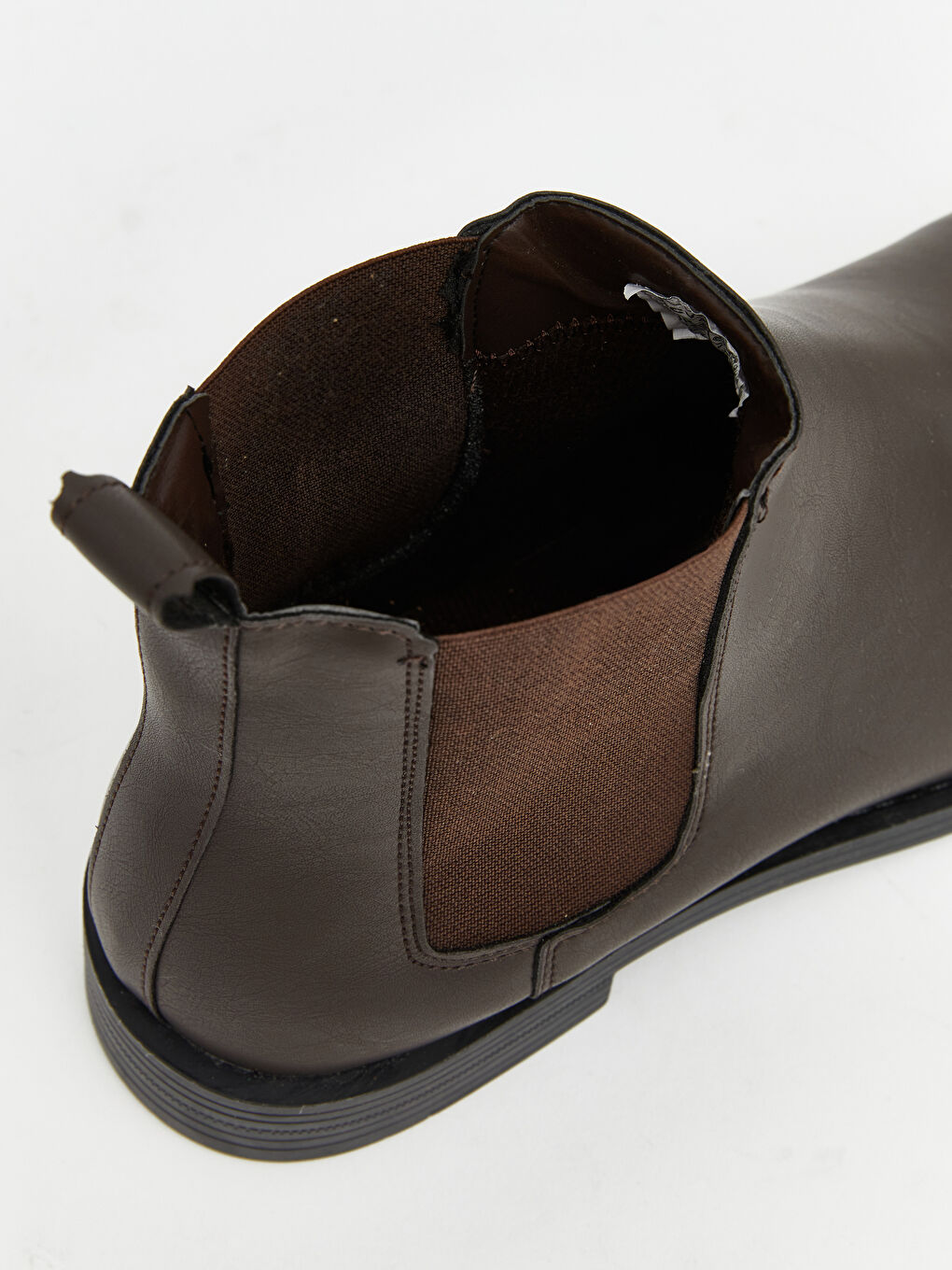 Kahverengi Deri Görünümlü Erkek Chelsea Bot-5
