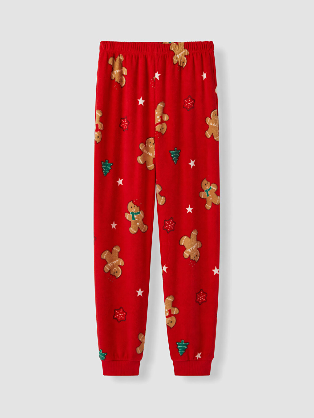 Kırmızı Yılbaşı Temalı Kadın Polar Pijama Takım-8