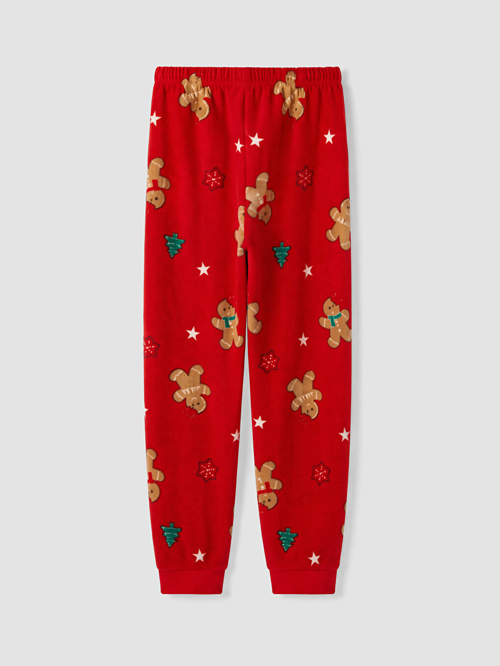 Kırmızı Yılbaşı Temalı Kadın Polar Pijama Takım-10