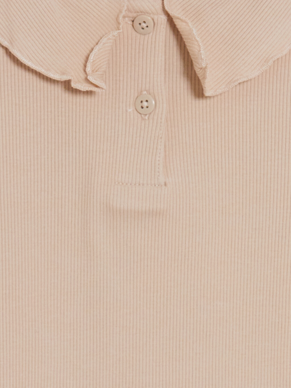 Peter Pan Collar Long Sleeve Ribbed Girls' T-shirt-1