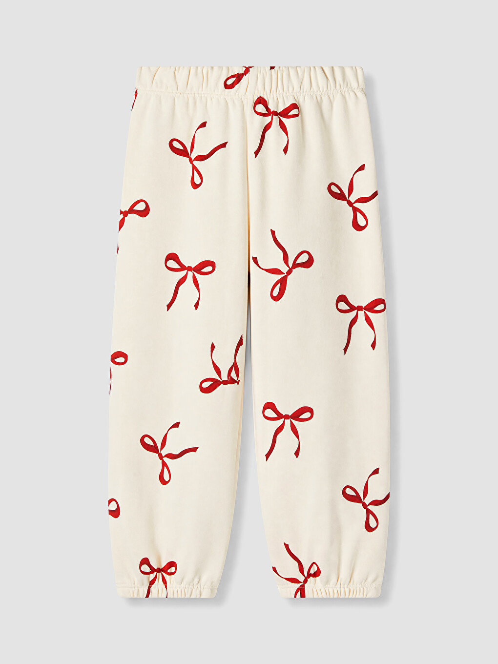 Bow Printed 3 Thread Girls' Sweatpants