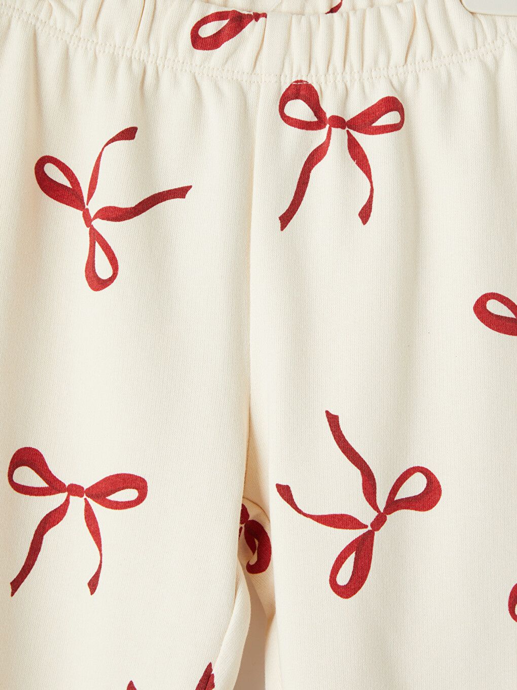 Bow Printed 3 Thread Girls' Sweatpants-1
