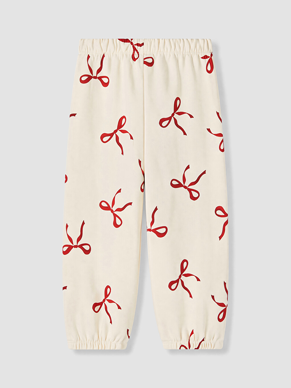 Bow Printed 3 Thread Girls' Sweatpants-2