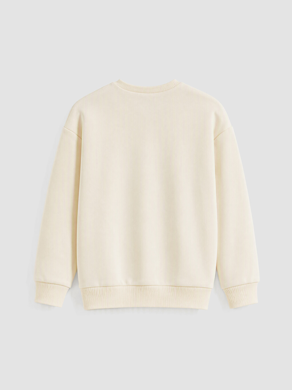 Ekru Çiçek Baskılı Kız Çocuk Sweatshirt-2