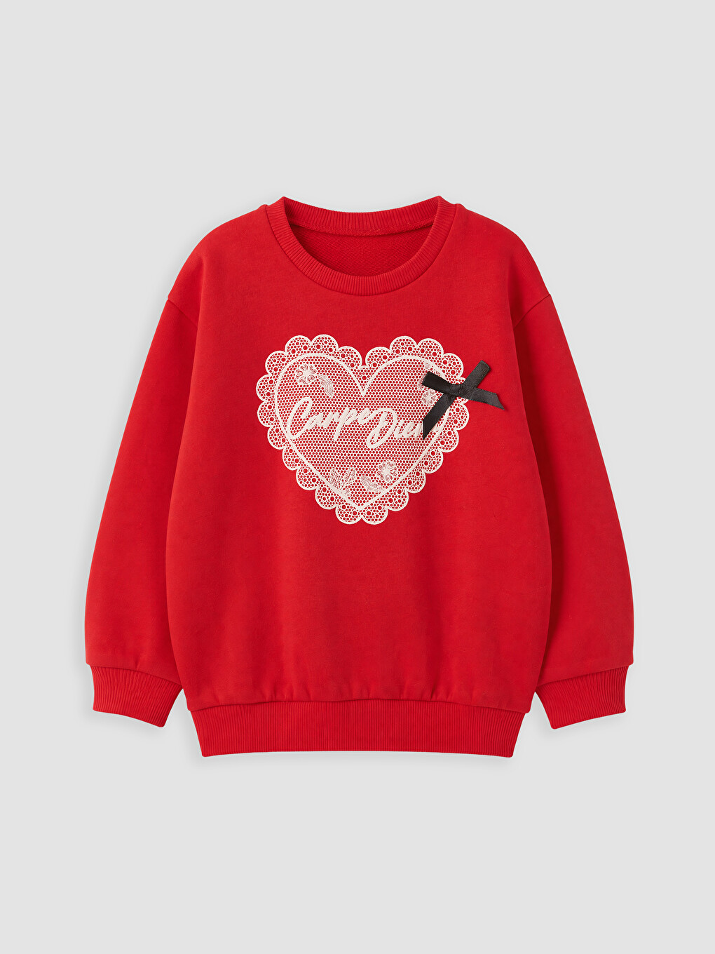 Baskılı Kız Çocuk Kalın Sweatshirt 2'li-1