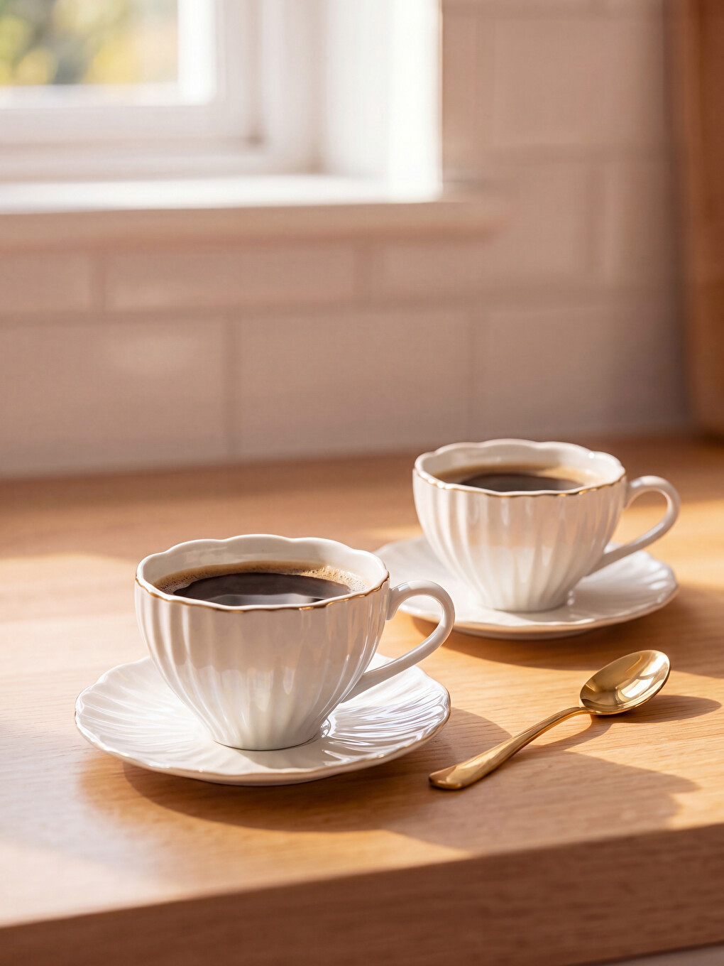 2 Person Porcelain Coffee Cup Set 90 Ml