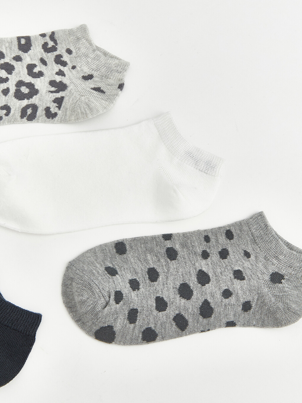Woman Grey Trainer Socks-1