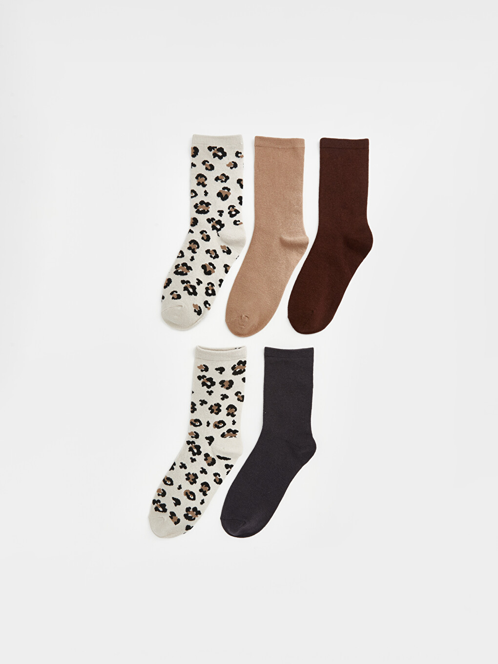 Leopard Print Women's Ankle Socks 5 Pack