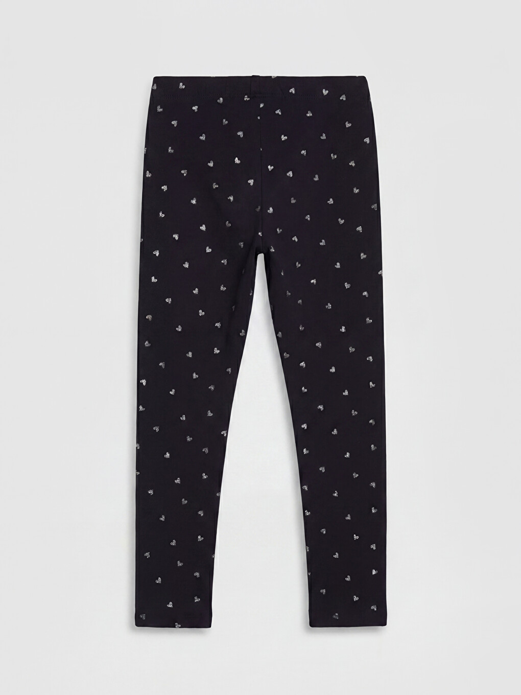 Elastic Waist Heart Patterned Girls' Leggings-1