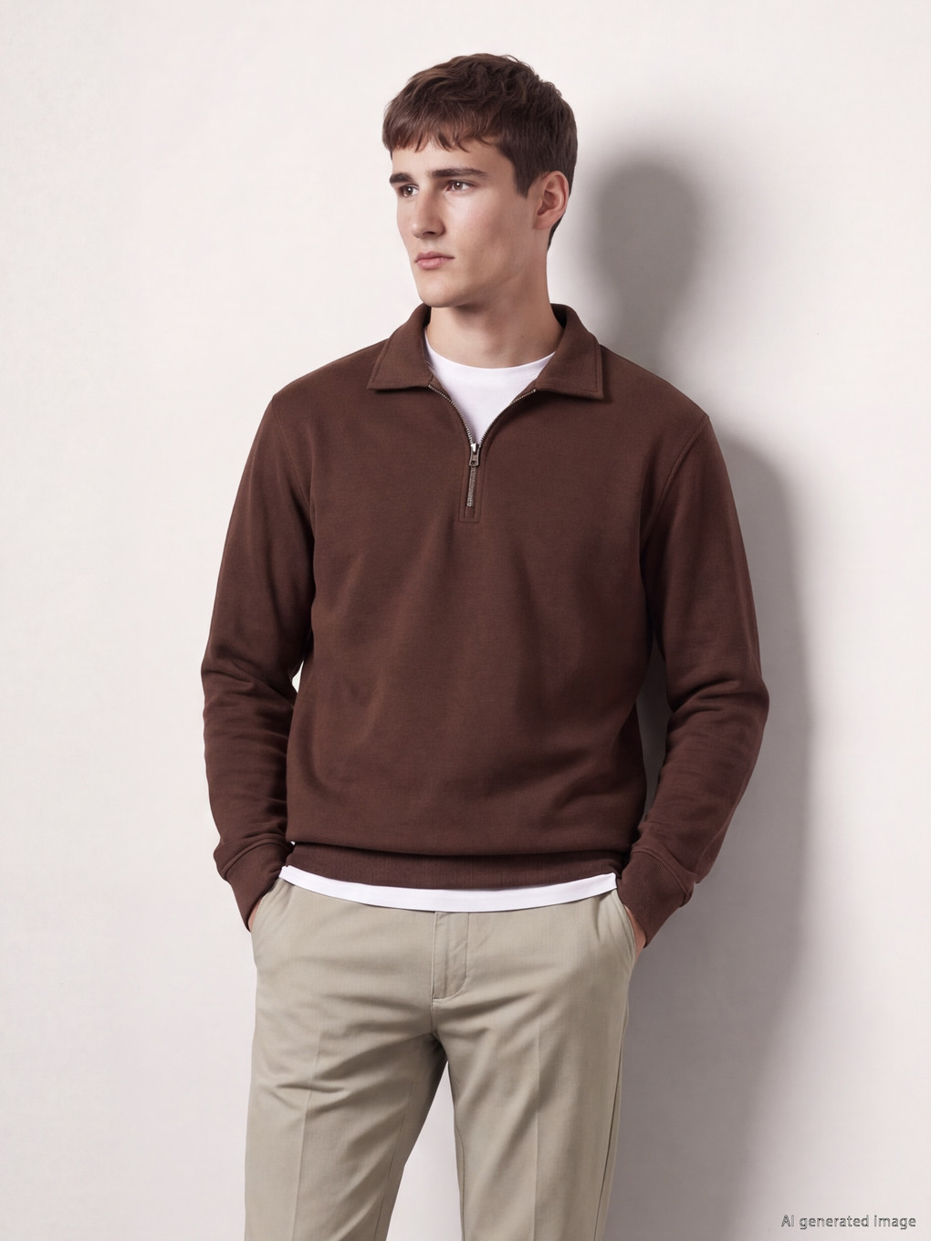 Polo Collar Men's Sweatshirt