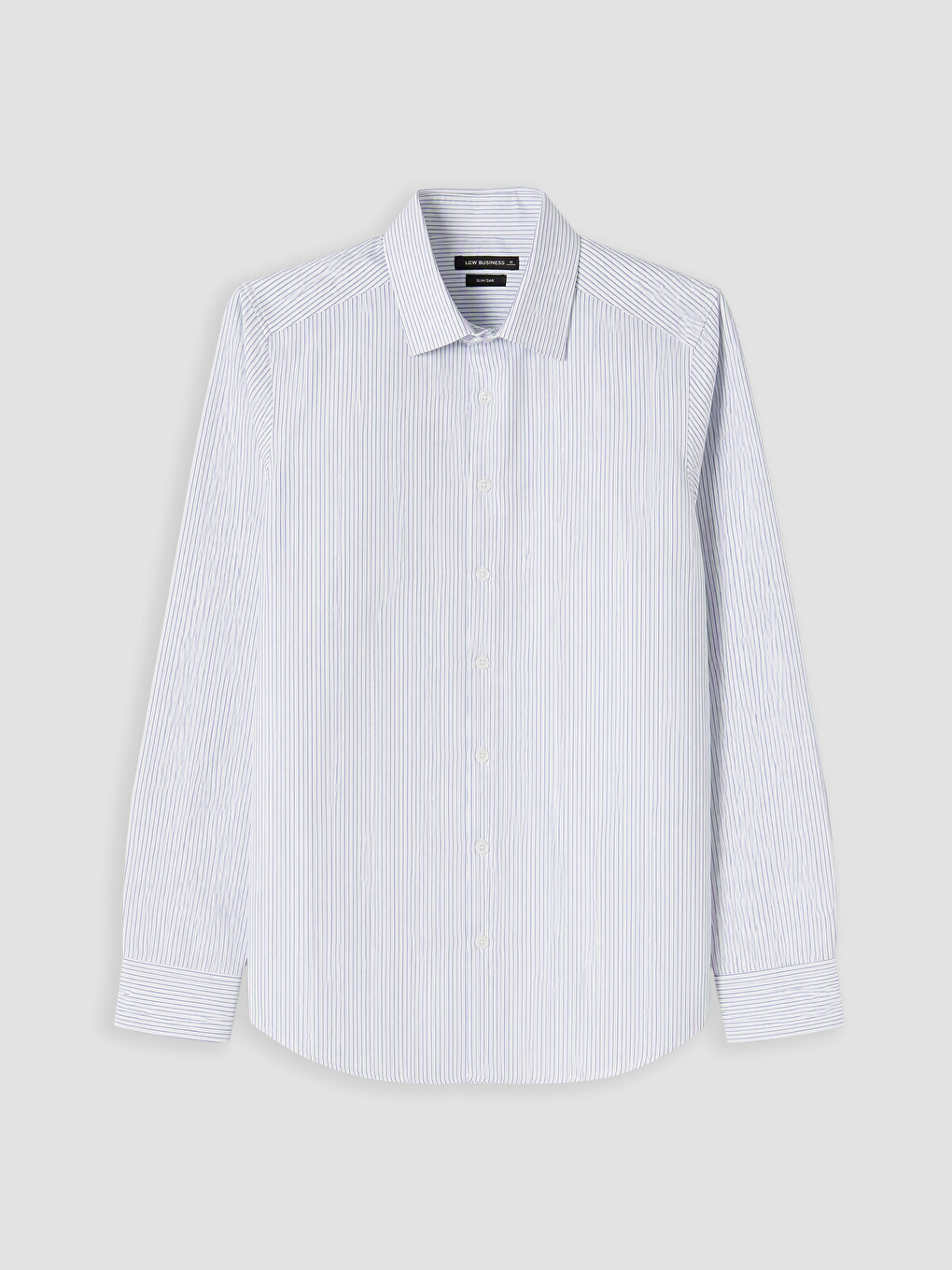 Lacivert Slim Fit Çizgili Gabardin Erkek Gömlek