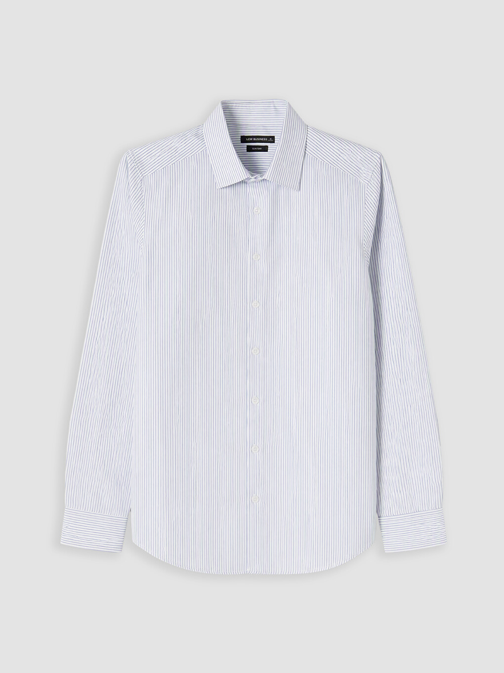 Lacivert Slim Fit Çizgili Gabardin Erkek Gömlek-1