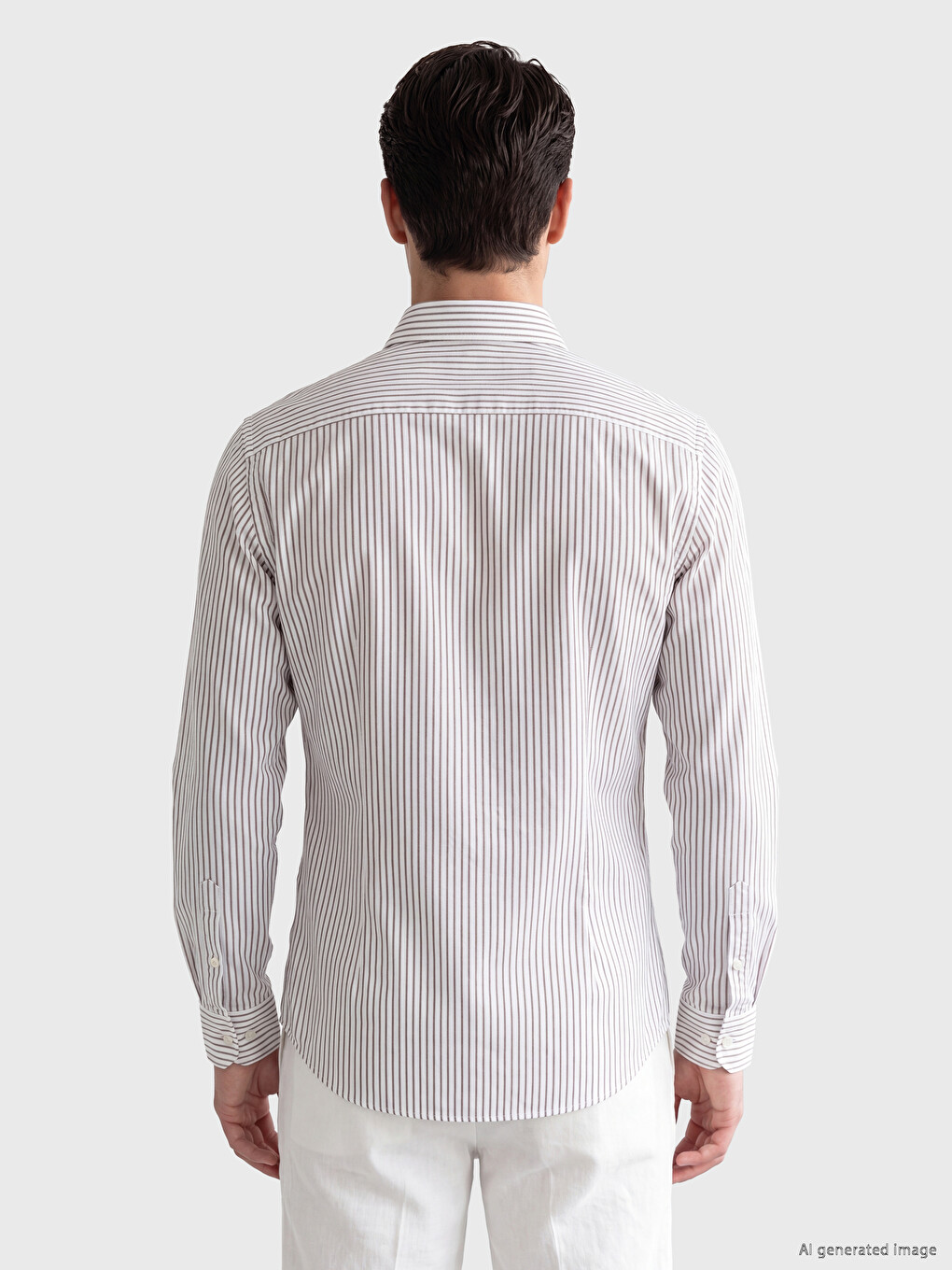 Slim Fit Striped Gabardine Men's Shirt-2