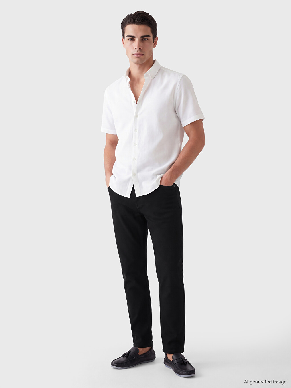 Man Black Chino Trousers