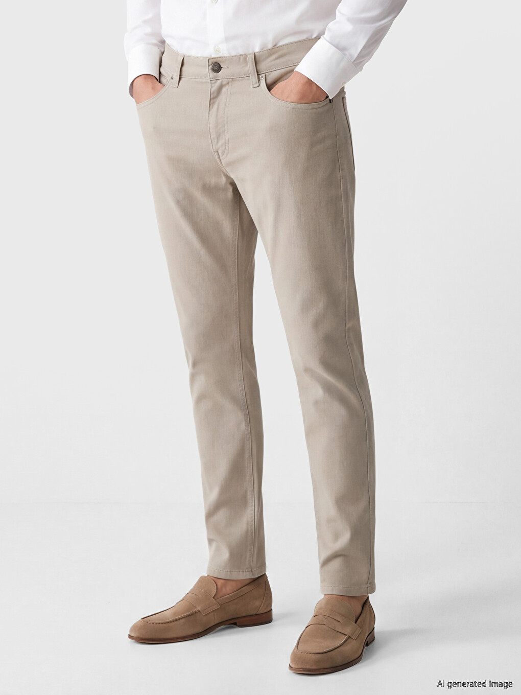 Man Beige Chino Trousers-1