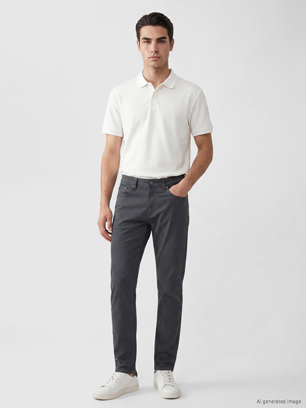 Man Anthracite Chino Trousers-1