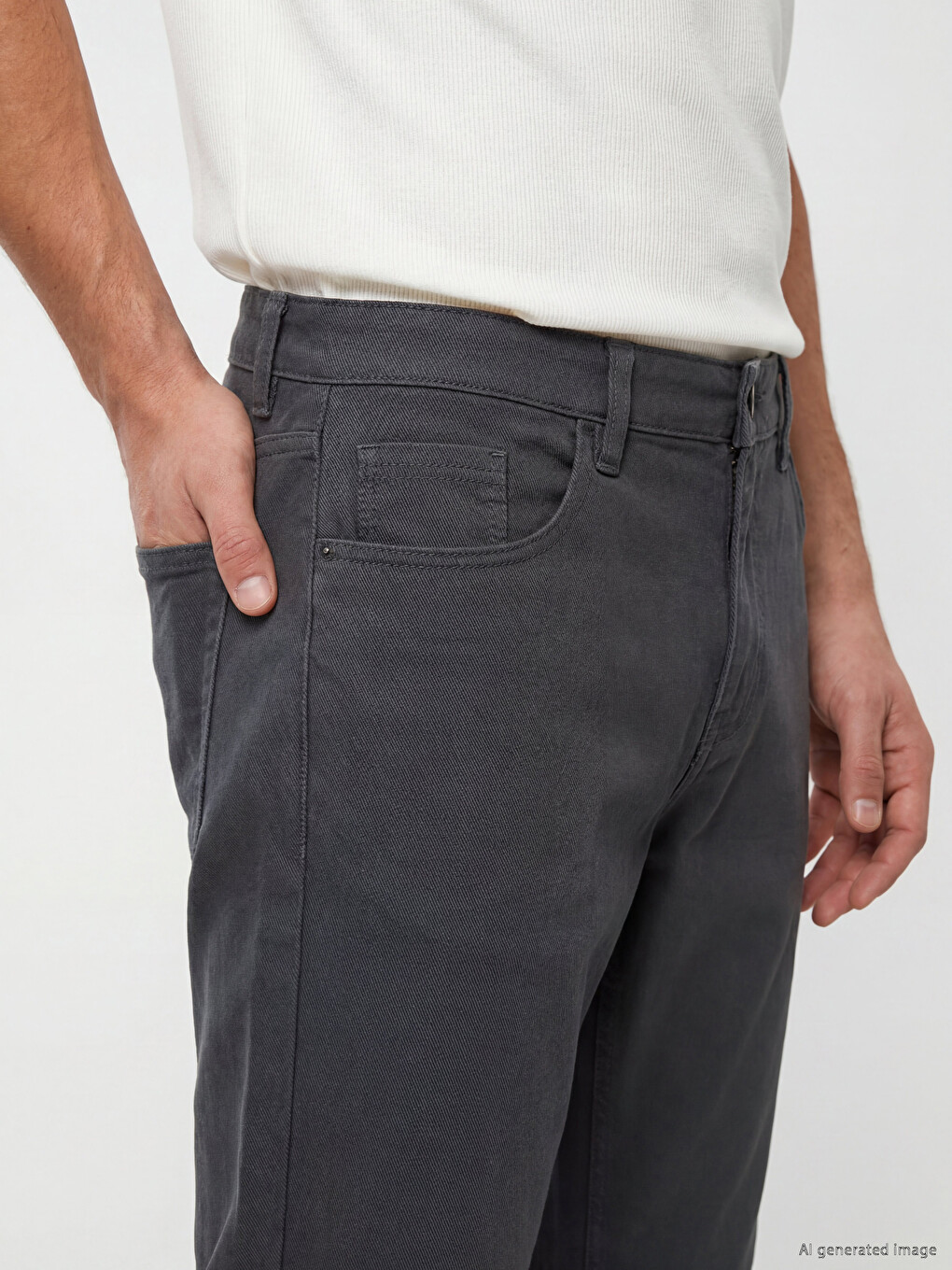 Man Anthracite Chino Trousers-2