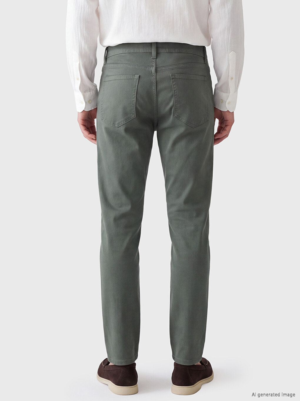 Man Khaki Chino Trousers-2