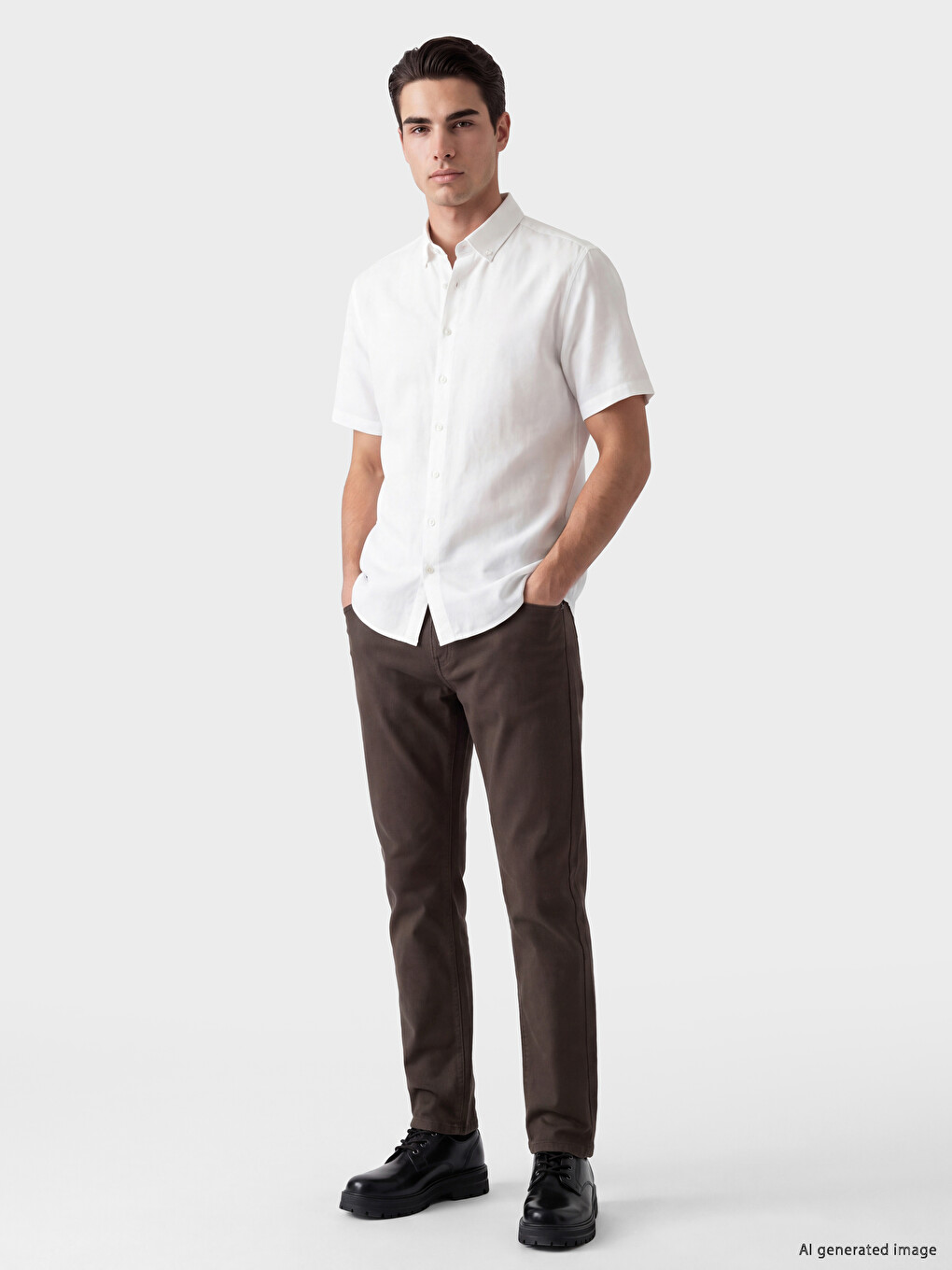Pantaloni Chino Maro Bărbat-1