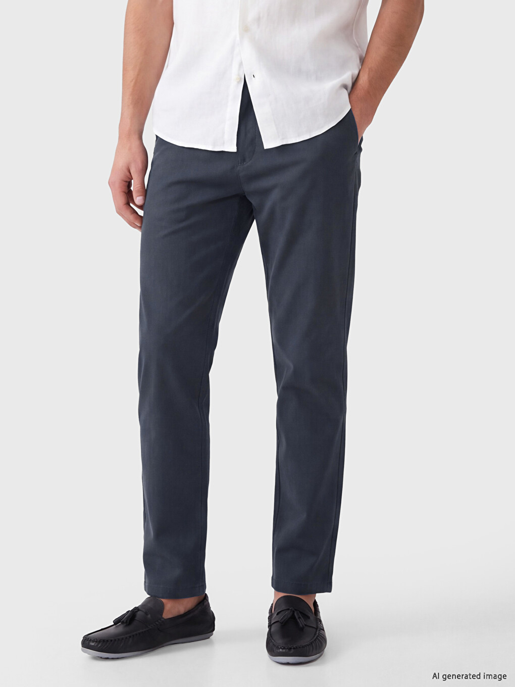 Man Indigo Chino Trousers-1