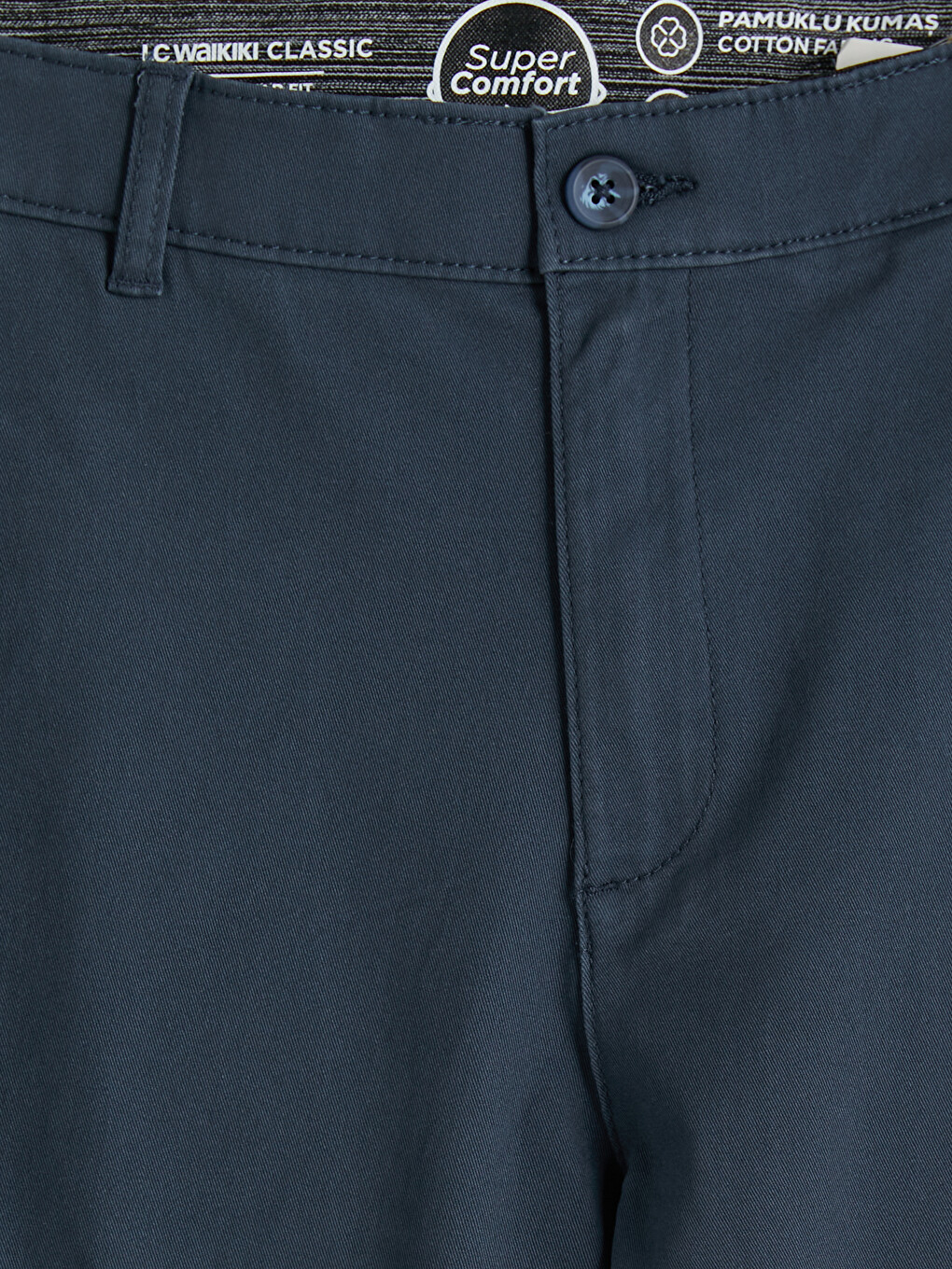 Internal Elasticated Waist Gabardine Men's Chino Trousers-5