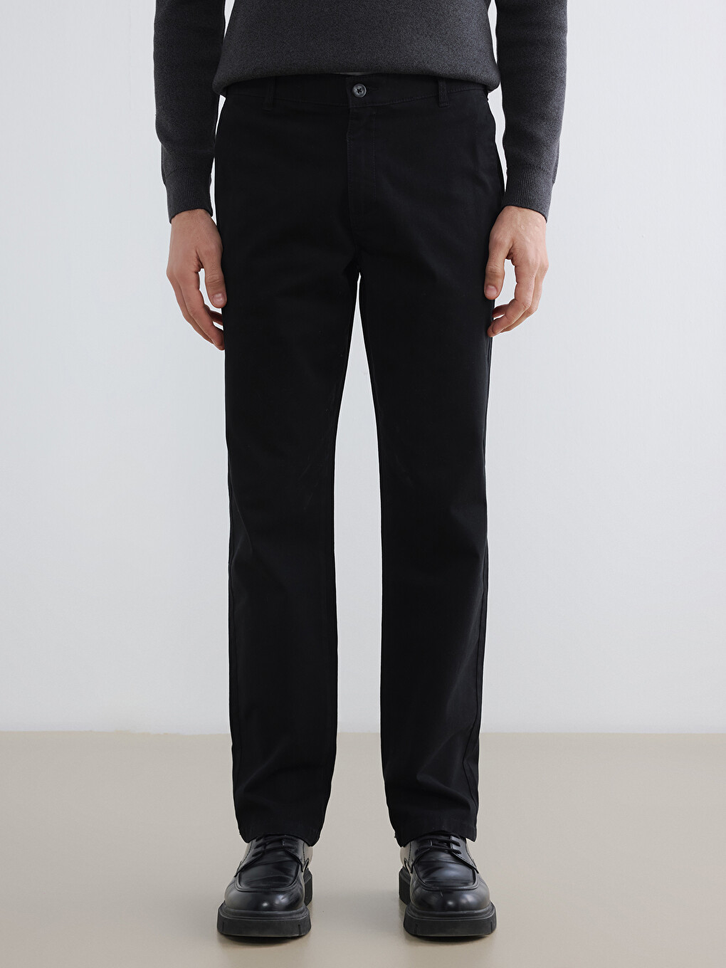 Pantalon Chino Noir Homme-1