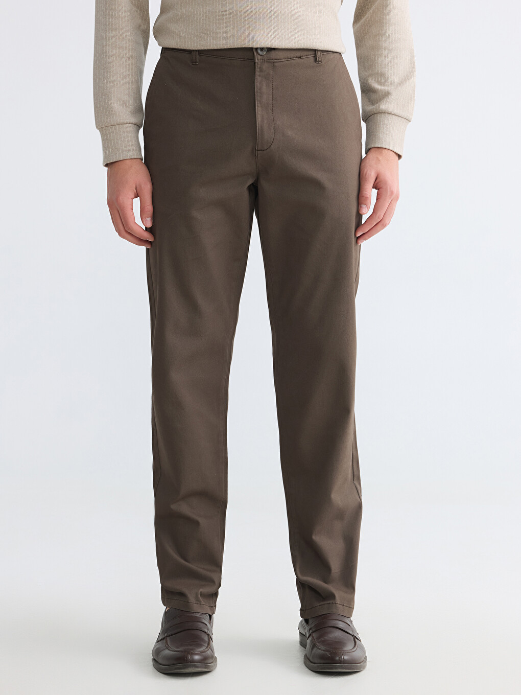 Beli İçten Lastikli Gabardin Erkek Chino Pantolon-1