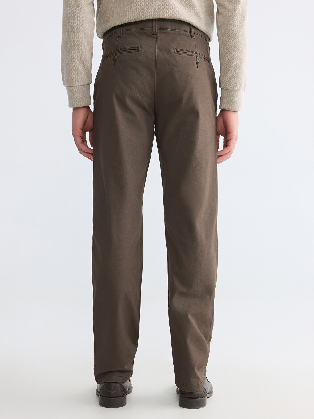 Beli İçten Lastikli Gabardin Erkek Chino Pantolon-3