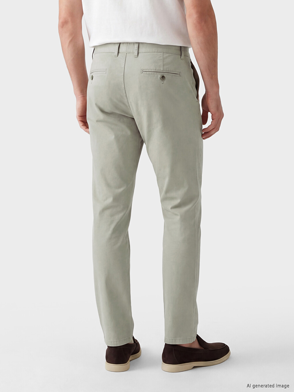 Beli İçten Lastikli Gabardin Erkek Chino Pantolon-2