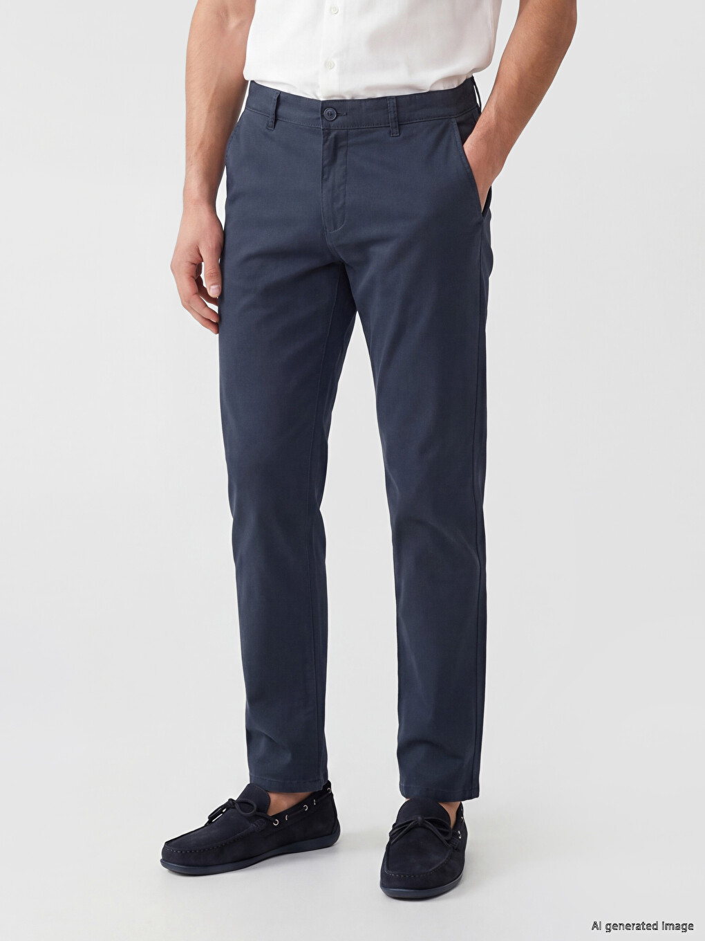 Internal Elasticated Waist Gabardine Men's Chino Trousers-1