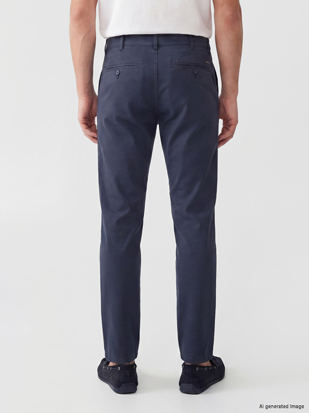 Internal Elasticated Waist Gabardine Men's Chino Trousers-2