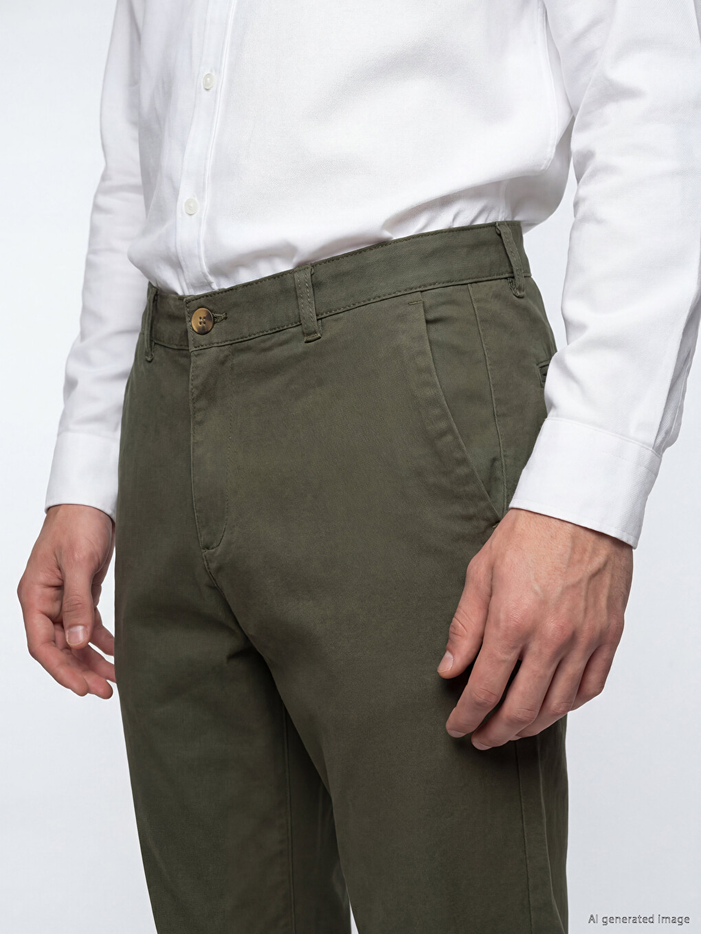 Beli İçten Lastikli Gabardin Erkek Chino Pantolon-2