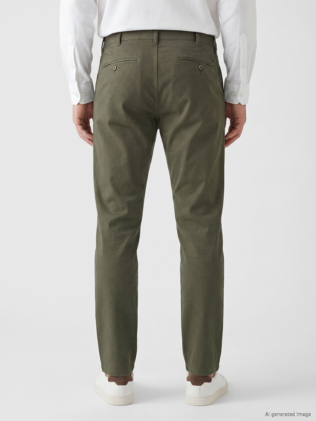 Beli İçten Lastikli Gabardin Erkek Chino Pantolon-3